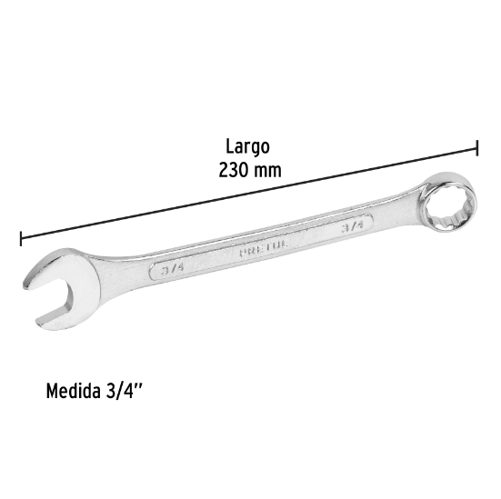 Llave combinada 3/4" x 230 mm, pretul