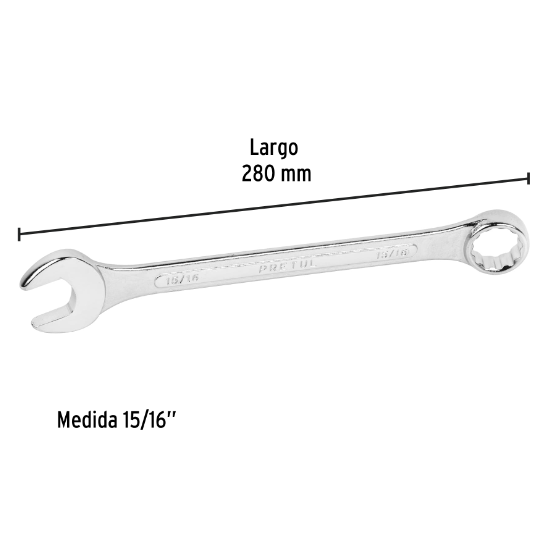 Llave combinada 15/16" x 280 mm, pretul