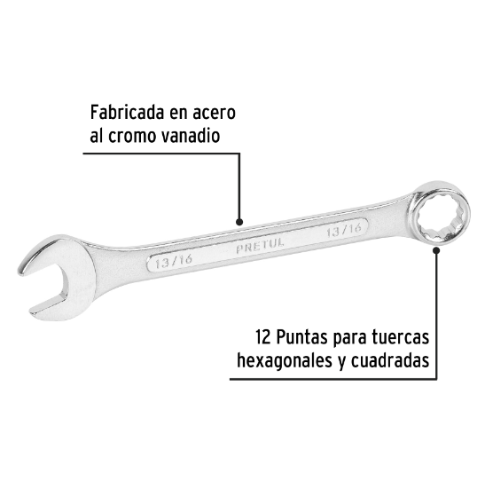 Llave combinada 13/16" x 250 mm, pretul