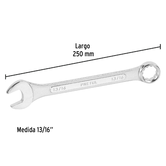 Llave combinada 13/16" x 250 mm, pretul