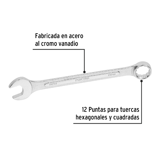 Llave combinada 11/16" x 210 mm, pretul