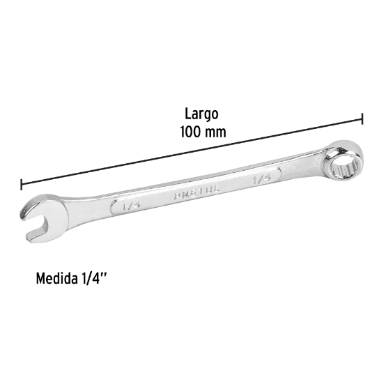 Llave combinada 1/4" x 100 mm, pretul