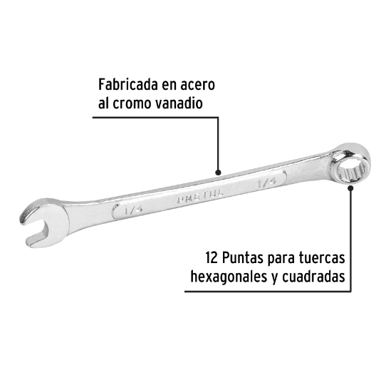 Llave combinada 1/4" x 100 mm, pretul