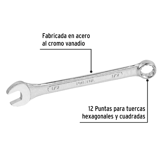 Llave combinada 1/2" x 170 mm, pretul