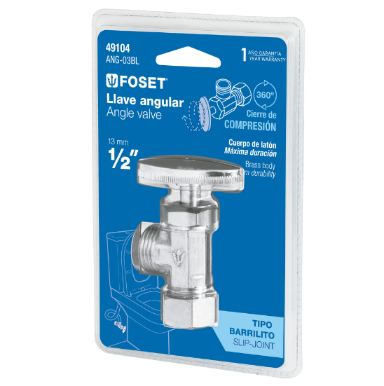Llave angular, barrilito sin contratuerca, blister