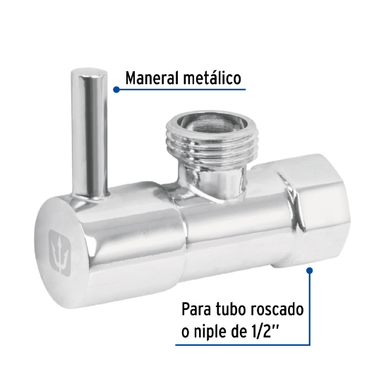 Llave angular, 1/4 vuelta, sin contratuerca, maneral palanca