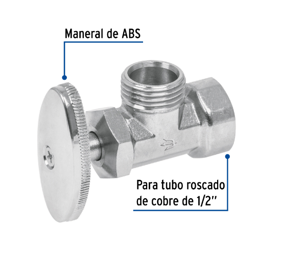 Llave angular, 1/2 x 1/2" en blister