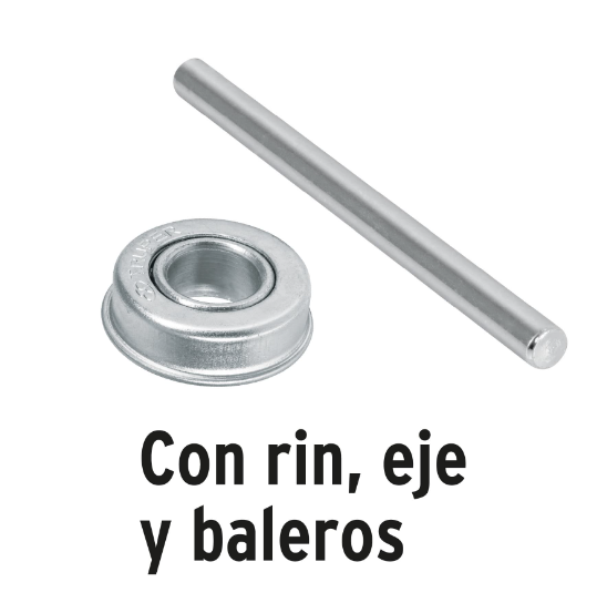 Llanta reforzada,14"con rin,eje, baleros p/carretilla,Pretul
