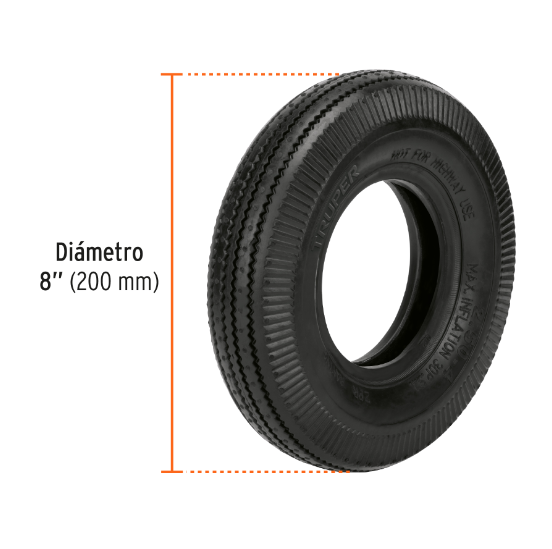 Llanta neumática sin camara sin rin 8