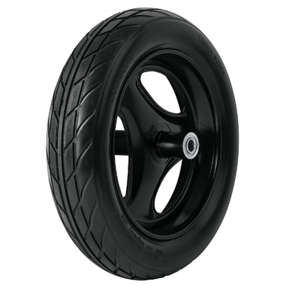 Llanta imponchable,16" con rin,eje y baleros para carretilla