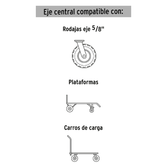 Llanta imponchable con eje central, 10"