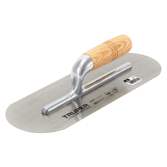 Llana, mango madera, canto redondo, 4 remaches, 14"