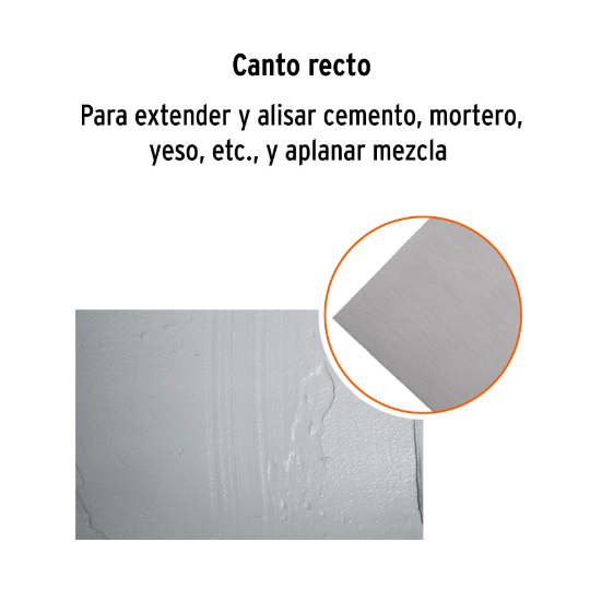 Llana, mango madera, canto recto, 6 remaches, 11"