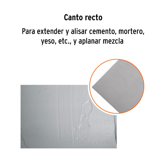 Llana, mango madera, canto recto, 10 remaches, 11"