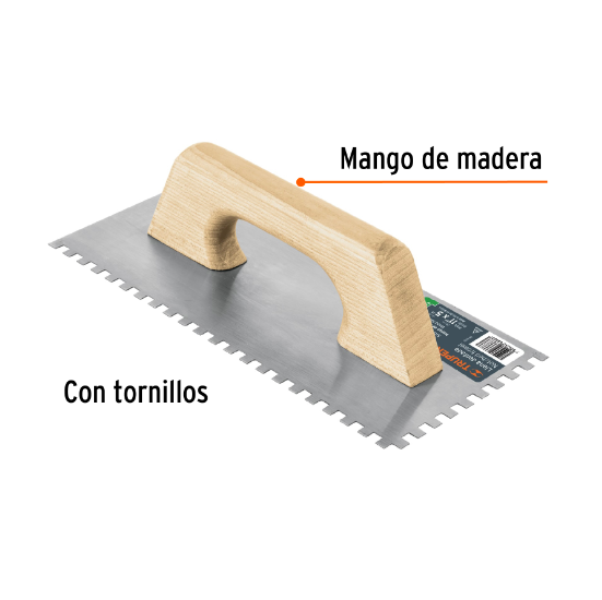 Llana, mango madera, canto cuadrado, tipo español