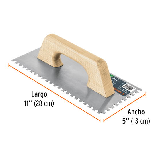 Llana, mango madera, canto cuadrado, tipo español