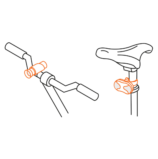 Linternas para bicicleta, delantera y trasera, kit 2 piezas