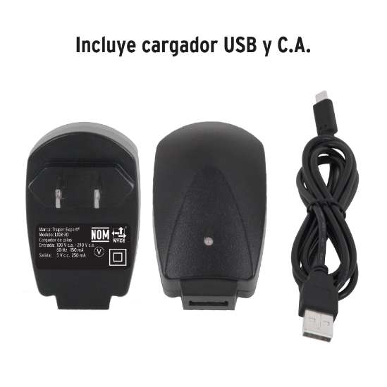 Linterna recargable, led cree, 300 lm, con 2 pilas D