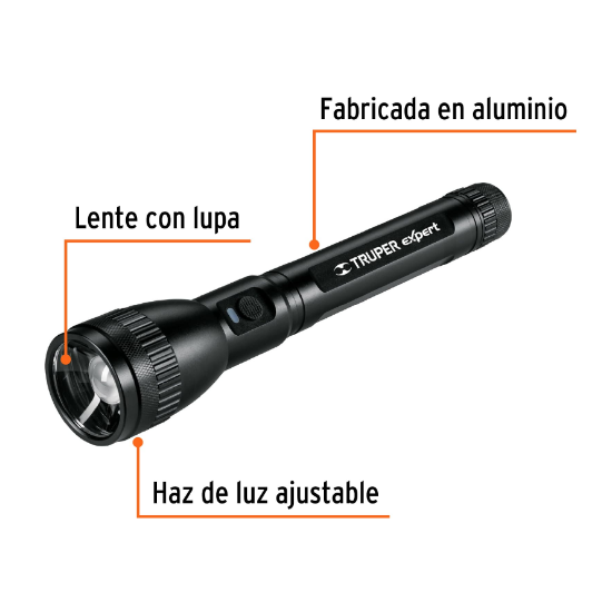 Linterna recargable, led cree, 150 lm con 3 pilas D