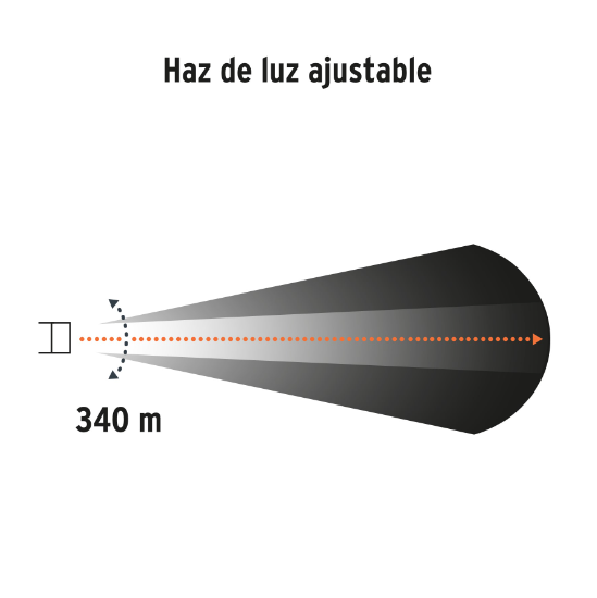Linterna recargable, led cree, 150 lm con 3 pilas D