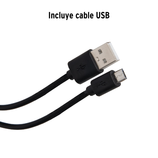 Linterna recargable de leds, 70 lúmenes