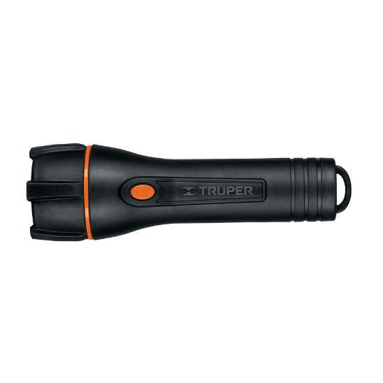 Linterna plástica, LED, luz directa, 2 pilas D, 180 Lm