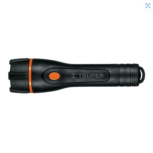 Linterna plástica, LED, luz directa, 2 pilas AA, 80 Lm