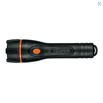 Linterna plástica, LED, luz directa, 2 pilas AA, 80 Lm