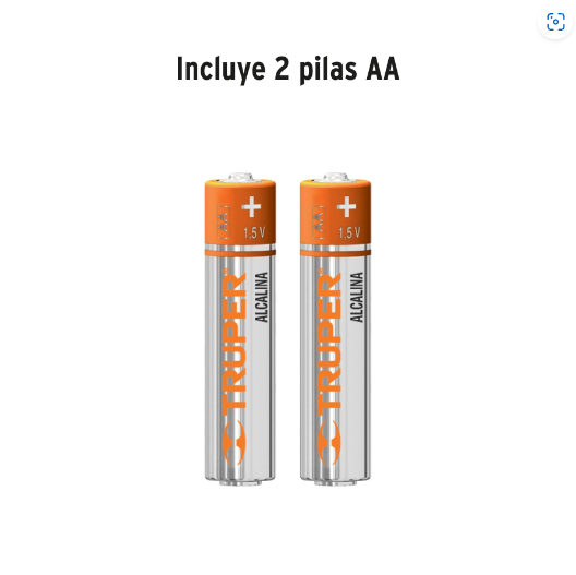 Linterna plástica, LED, luz directa, 2 pilas AA, 80 Lm