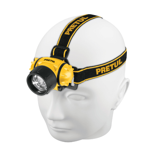 Linterna para cabeza, 3 pilas AAA, 28 lúmenes, 3 LED, Pretul