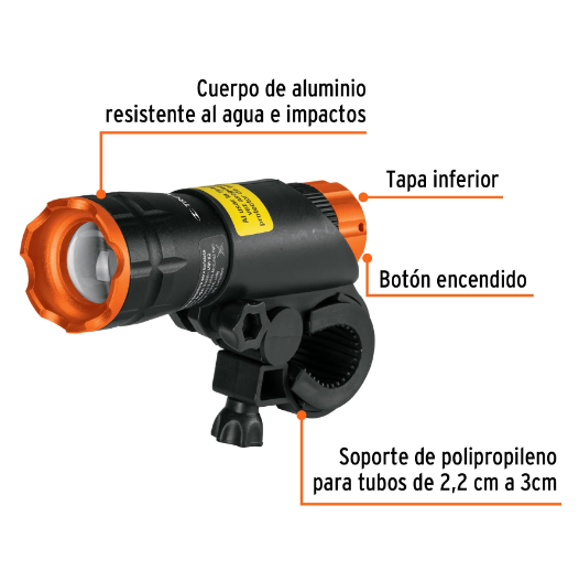 Linterna para bicicleta,100 lúmenes,delantera