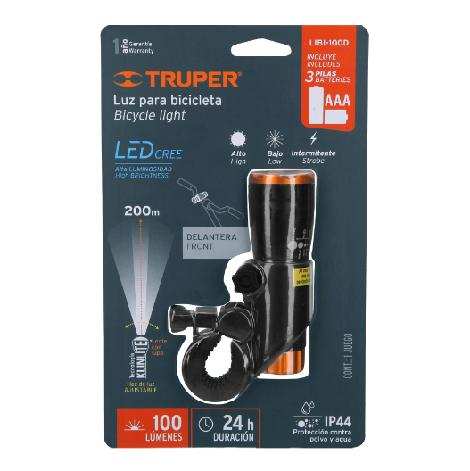 Linterna para bicicleta,100 lúmenes,delantera