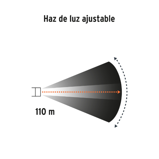 Linterna de aluminio de pilas, 100 lúmenes, led alta potencia