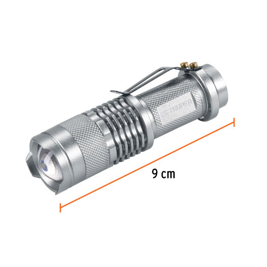 Linterna de aluminio con 1 pila AA, 40 lúmenes, 1 LED