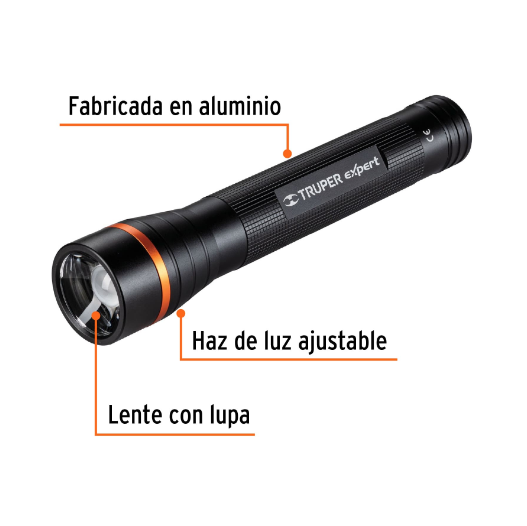 Linterna aluminio de pilas, 530 lúmenes, led alta potencia D