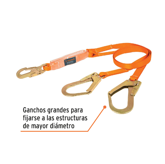Línea de vida con 2 ganchos, 1.8 m