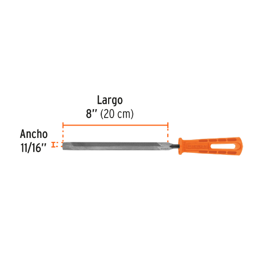 Lima triángulo regular,muza,8",con mango