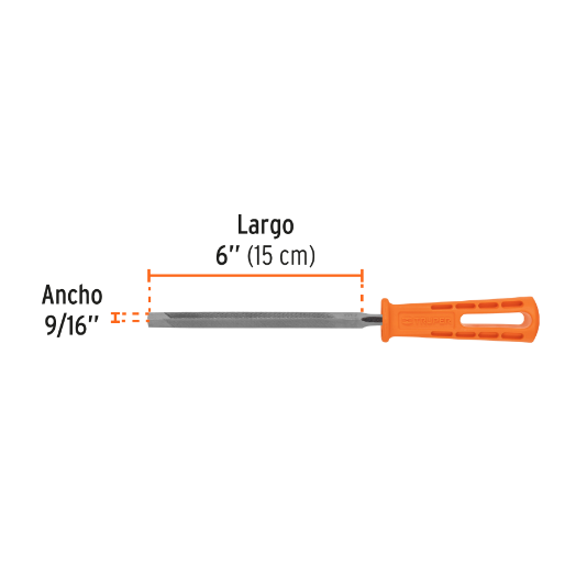 Lima triángulo regular,muza,6",con mango