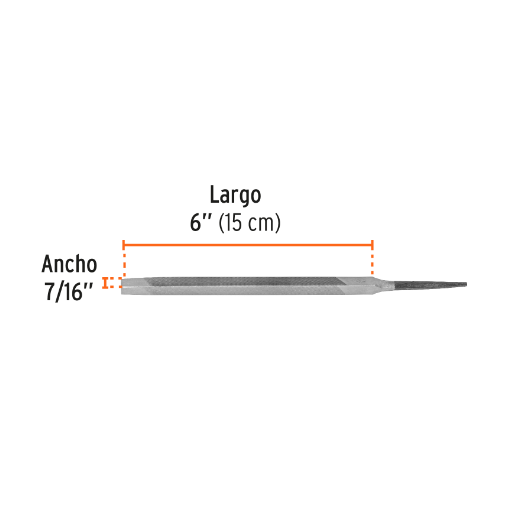 Lima triángulo regular, muza, 6"