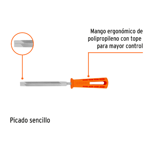 Lima triángulo pesado 5", 34 dpp, con mango, TRUPER