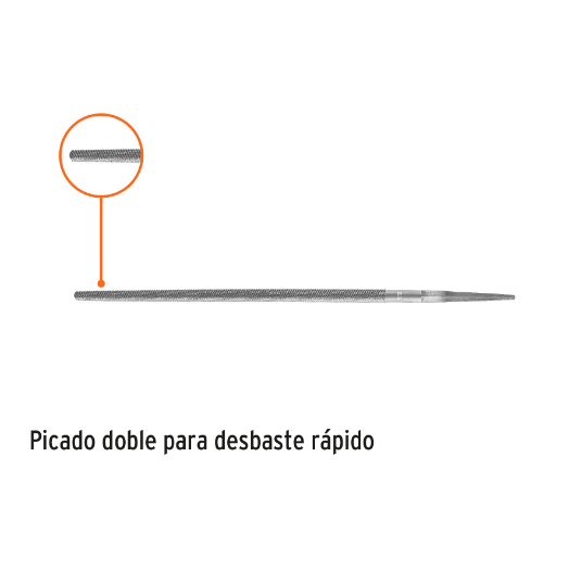 Lima redonda, bastarda, 8"