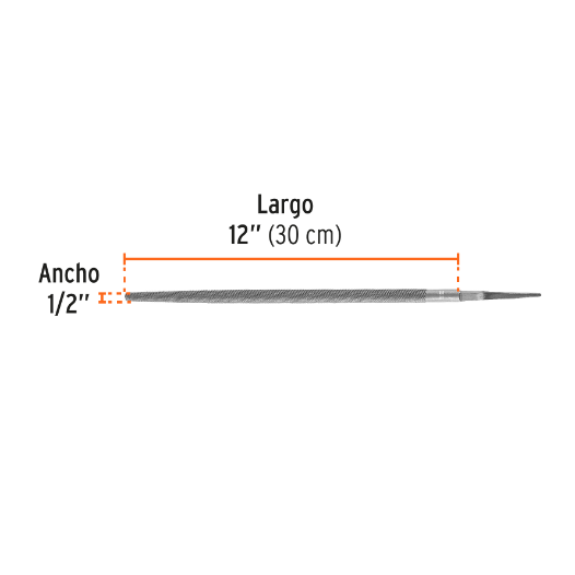 Lima redonda, bastarda, 12"