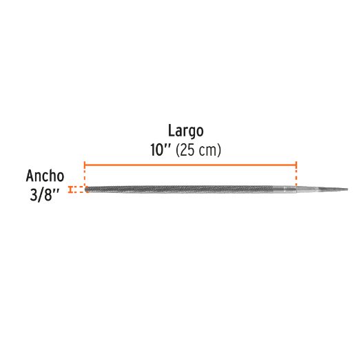 Lima redonda, bastarda, 10"