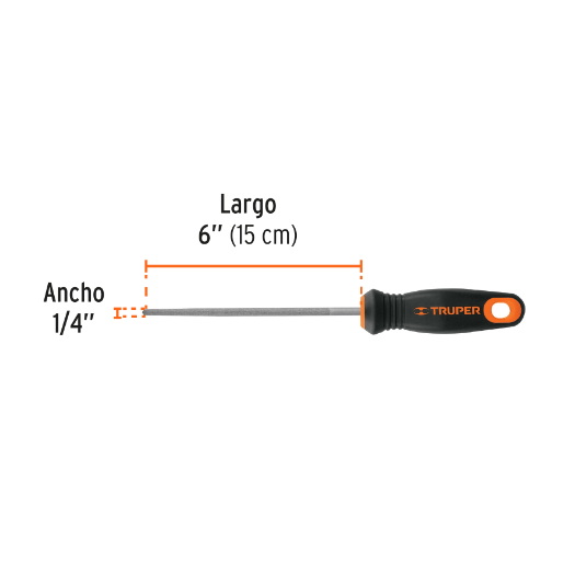 Lima redonda muza 6" con mango doble inyección