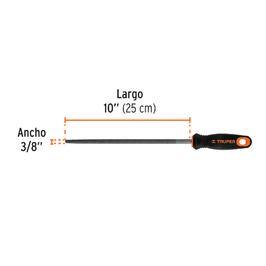 Lima redonda bastarda 10" con mango doble inyección
