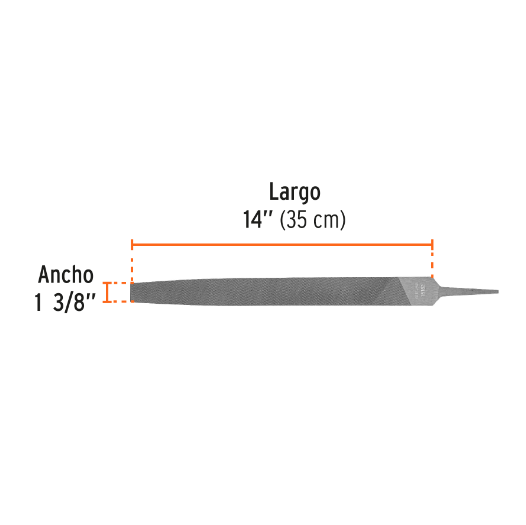 Lima plana, muza, 14"