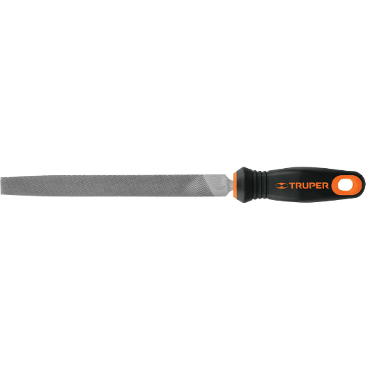 Lima plana, bastarda, 8" con mango doble inyección