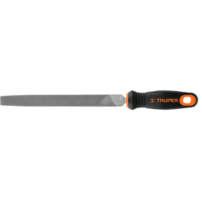 Lima plana, bastarda, 8" con mango doble inyección