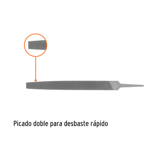 Lima plana, bastarda, 8"