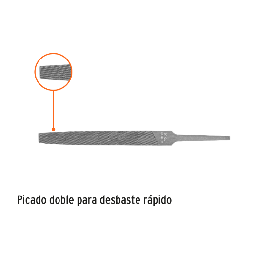 Lima plana, bastarda, 4"
